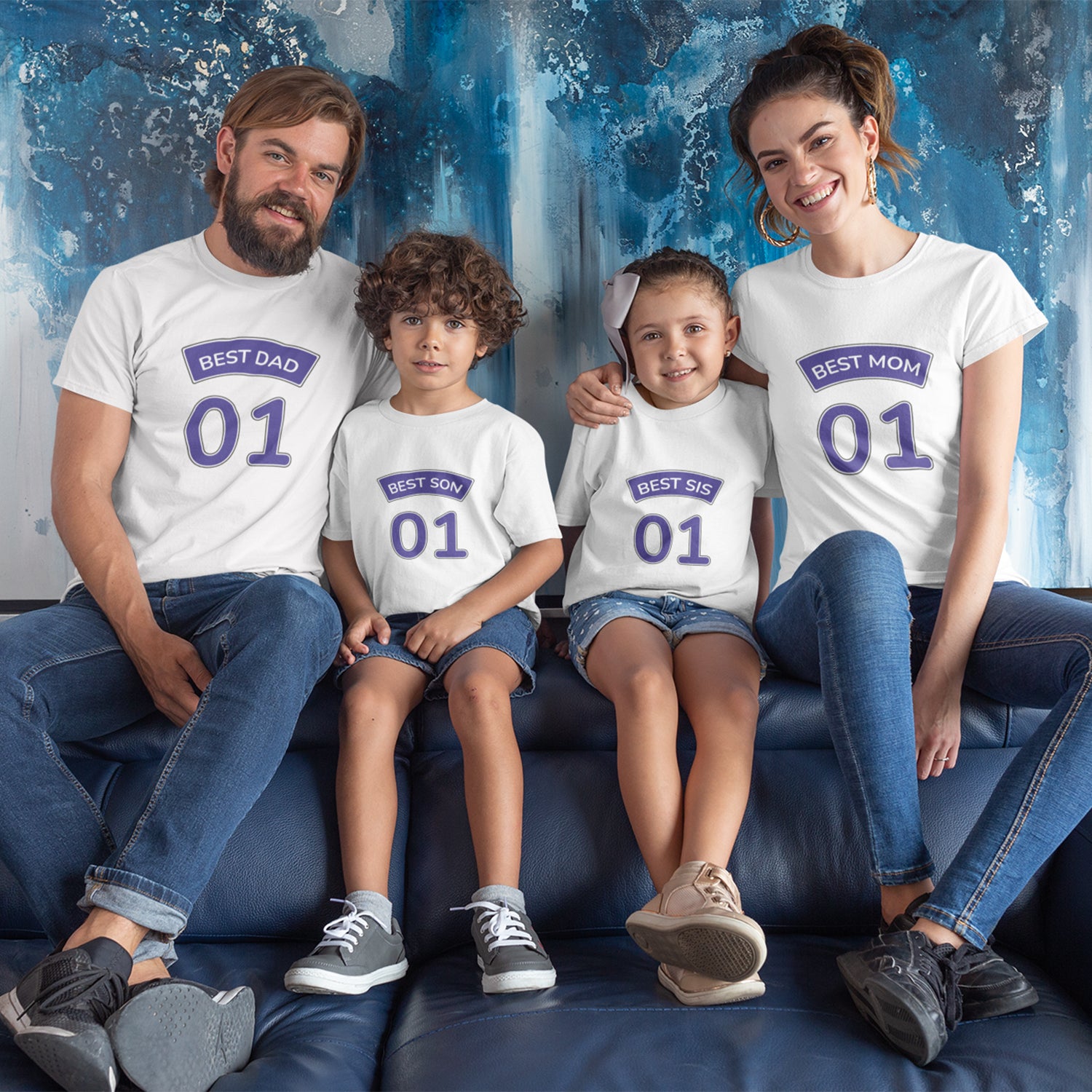 Best Dad Mom Son Sis 01 Family Matching Full Sleeve T-Shirts Combo –  hurryguru