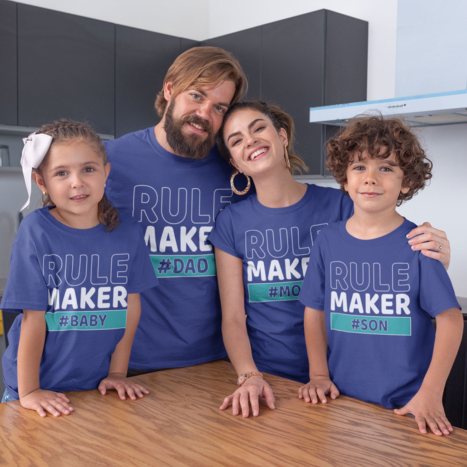 Rule Maker Dad Mom Baby Son Family Matching T-Shirt Combo, T Shirt for Mom  Dad and Son – hurryguru