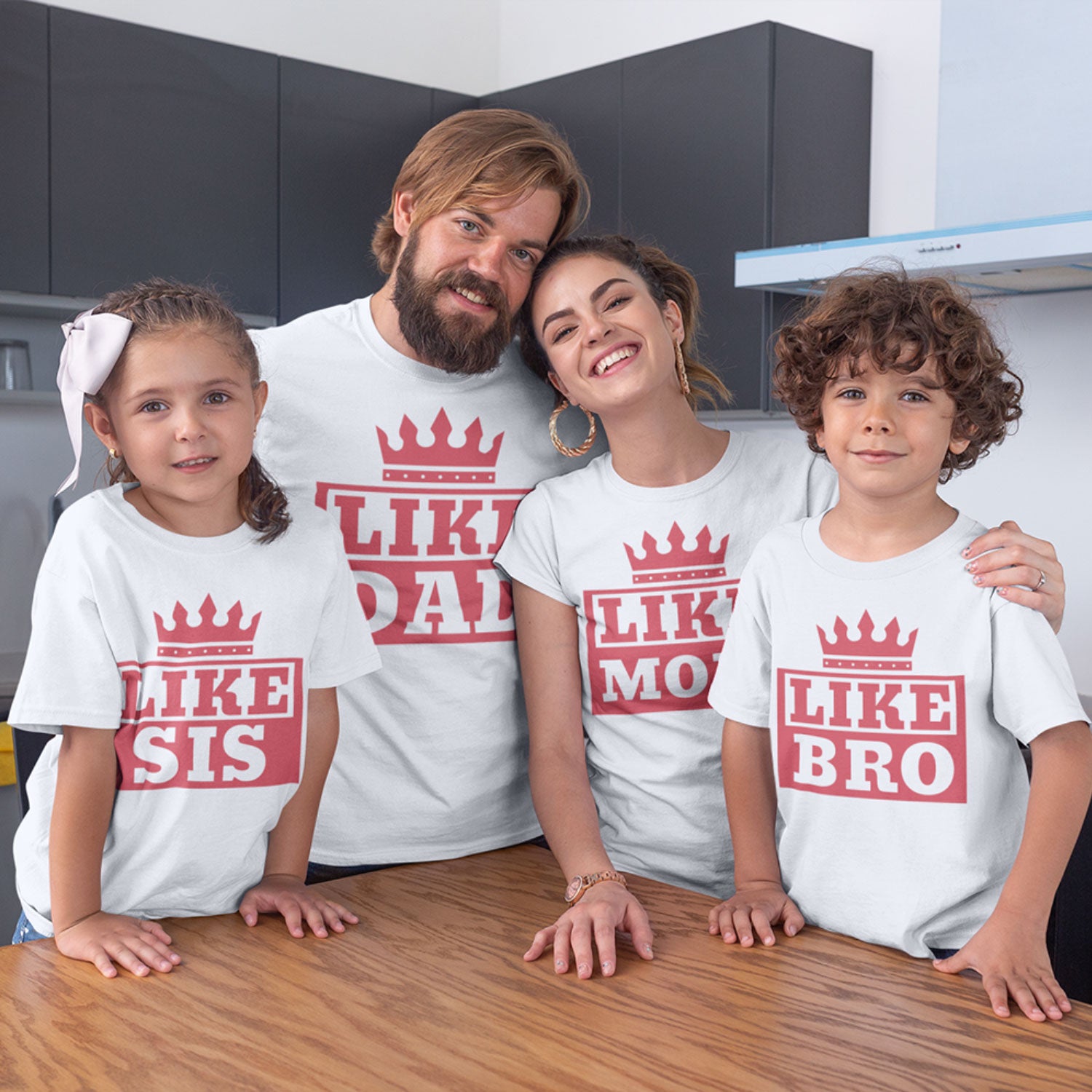 Like Dad Mom Bro SIs Family Matching T-Shirts Combo – hurryguru